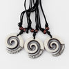 s 6pcs Resin Tribal Black/White/Brown/Rasta Keltic Spiral Swirl Charms Pendants Necklace Adjustable