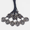 s 6pcs Resin Tribal Black/White/Brown/Rasta Keltic Spiral Swirl Charms Pendants Necklace Adjustable