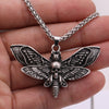 Wicca Moon Skull Death Moth Jewelry Witchcraft Butterfly Gothic Necklace Accessories For Women