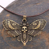 Wicca Moon Skull Death Moth Jewelry Witchcraft Butterfly Gothic Necklace Accessories For Women
