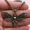 Wicca Moon Skull Death Moth Jewelry Witchcraft Butterfly Gothic Necklace Accessories For Women