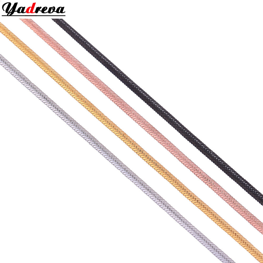 Width 2mm Stainless Steel Necklace Gold/Silver/Black/ Rose Gold Color Waterproof Chain Jewelry Various Lengt High Quality