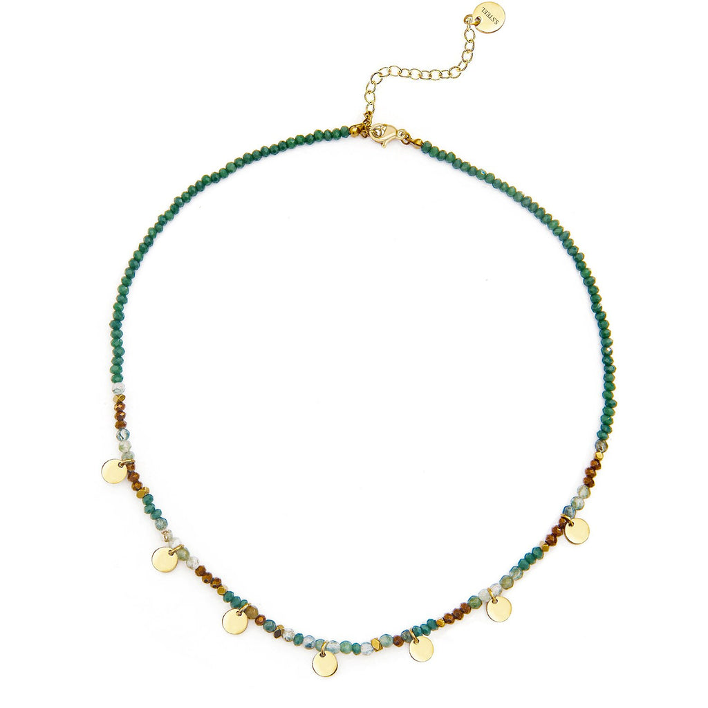 Wild & Free Stainless Steel Necklace Five Colors Beaded Necklace  Women Chain Necklace Round Trendy Bohemian Jewelry Women