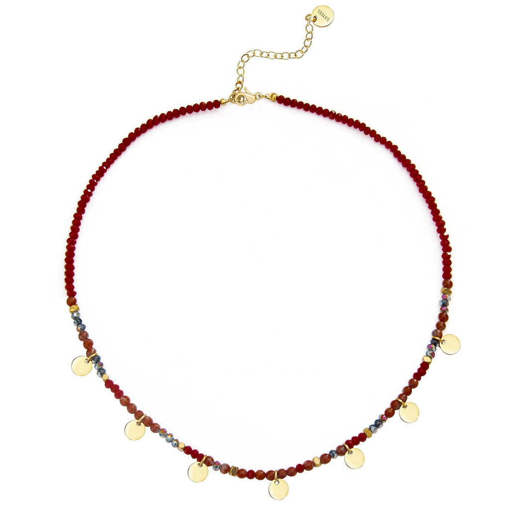 Wild & Free Stainless Steel Necklace Five Colors Beaded Necklace  Women Chain Necklace Round Trendy Bohemian Jewelry Women