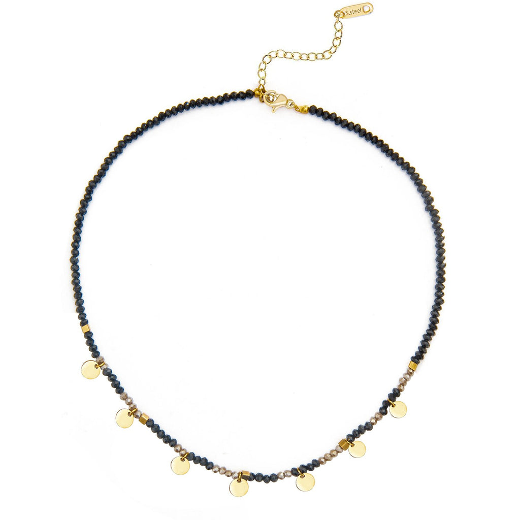 Wild & Free Stainless Steel Necklace Five Colors Beaded Necklace  Women Chain Necklace Round Trendy Bohemian Jewelry Women