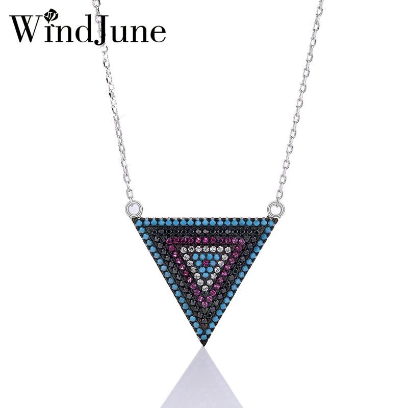 100% 925 Sterling silver Necklace Women Turquoise Chain Necklaces & pendant Female silver 925 jewelry For Wedding Party