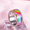 Colorfull Enamel Silver Engagement Ring For Women 925 Sterling Silver Rings Wedding Party Fine Jewelry anel feminino