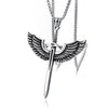 Wing Holy Sword Cross Pendant Necklace Men's Necklace Metal Retro Accessories Religious Amulet Party Jewelry