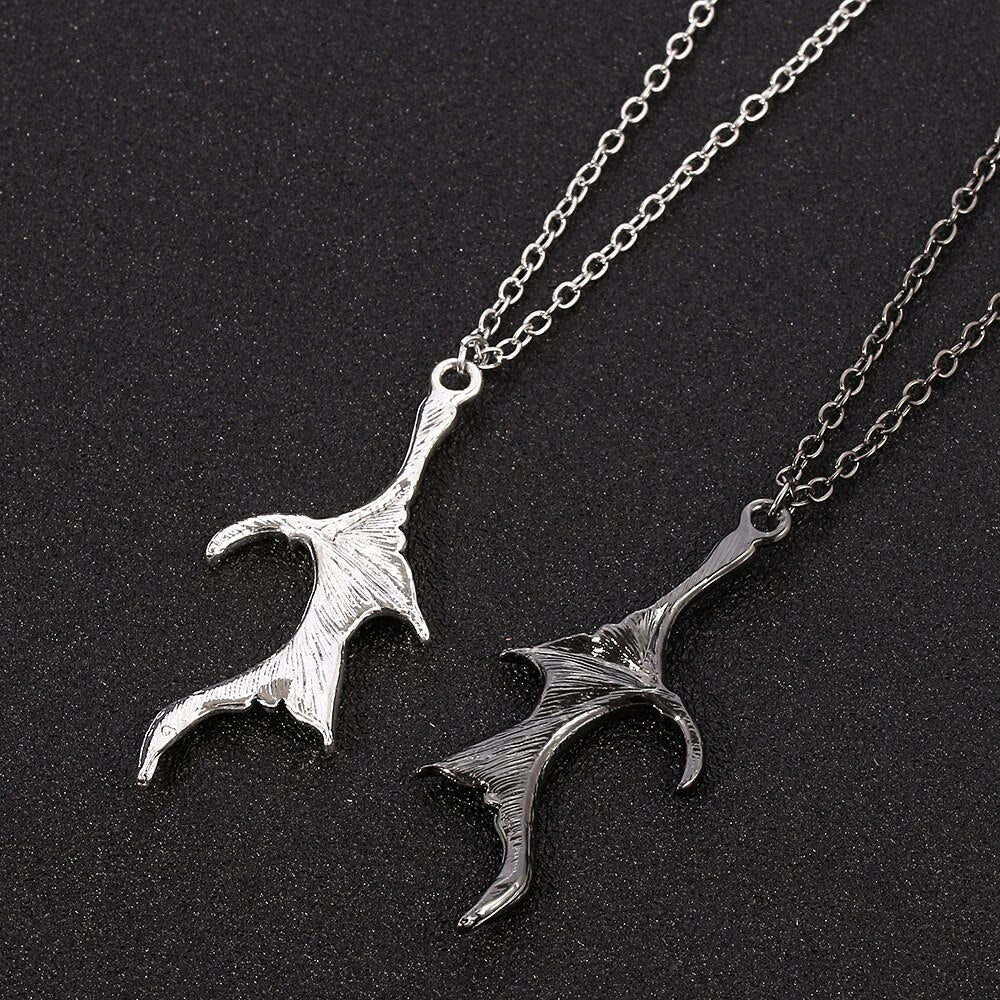 Wing Necklace for Women Men Matching Demon Dragon Wing Love Heart Pendant Necklace Couple Family Friendship Necklace Jewelry