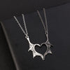 Wing Necklace for Women Men Matching Demon Dragon Wing Love Heart Pendant Necklace Couple Family Friendship Necklace Jewelry