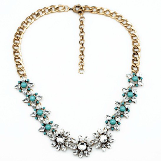 Fashion-Beautiful-Crystal-Blue-Flower-Necklace-Charm-Jewelry-For-Women-Free-Shipping-Min-order-is-15