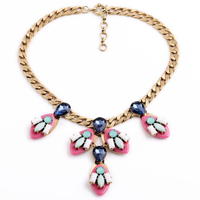 New-Fashion-vintage-Blue-Water-Drop-Statement-Pendant-Necklace-Charm-Jewelry-For-Women