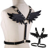 Wings Leather Harness Goth Punk Body Chain Women Garters Strap Bondage Halterneck Beach Collar Gothic Waist Shoulder Necklace