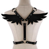 Wings Leather Harness Goth Punk Body Chain Women Garters Strap Bondage Halterneck Beach Collar Gothic Waist Shoulder Necklace