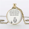 Winnie the Pooh Necklaces & Pendants Winnie The Pooh and Piglet Jewelry Handmade glass dome pendant