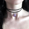 Witch Purple Stone Choker Crystal Pendant Suede Lilac Black Witcher Wedding Punk Gorgeous Jewelry Women Gift Necklace