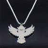 Witchcraft Spearhead Eagles Stainless Steel Chain Necklaces Silver Color Lapis Lazuli Big Necklaces Jewelry collier NZ2257S02
