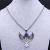 Witchcraft Spearhead Eagles Stainless Steel Chain Necklaces Silver Color Lapis Lazuli Big Necklaces Jewelry collier NZ2257S02