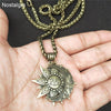 Witchcraft Sun Moon Star Wicca Pagan Spiritual Jewelry Vintage Necklace Women Men Ouija Witch Pendant  2021