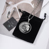 Wolf Head Hunting Game Necklace Cosplay Men Gift Punk Jewelry Pendant Chain Custom Round Wolf Medallion Name Necklace