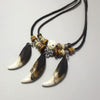 Wolf teeth Necklace True Three teeth Indian Ethnic Jewelry Retro Personality Accessories