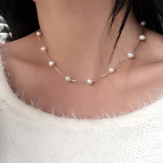 Woman Choker Jewelry Charm Necklaces Pendants Chain Faux Pearl Choker Short Necklace Gifts Woman's Accesories чокер