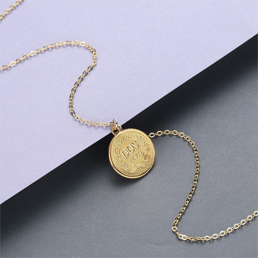 Woman Coin Necklace Golden Color Ten Cents Coin Sea Spirit Ngoreru Elizabeth Isle Of Women Statement Necklace Collier Gift