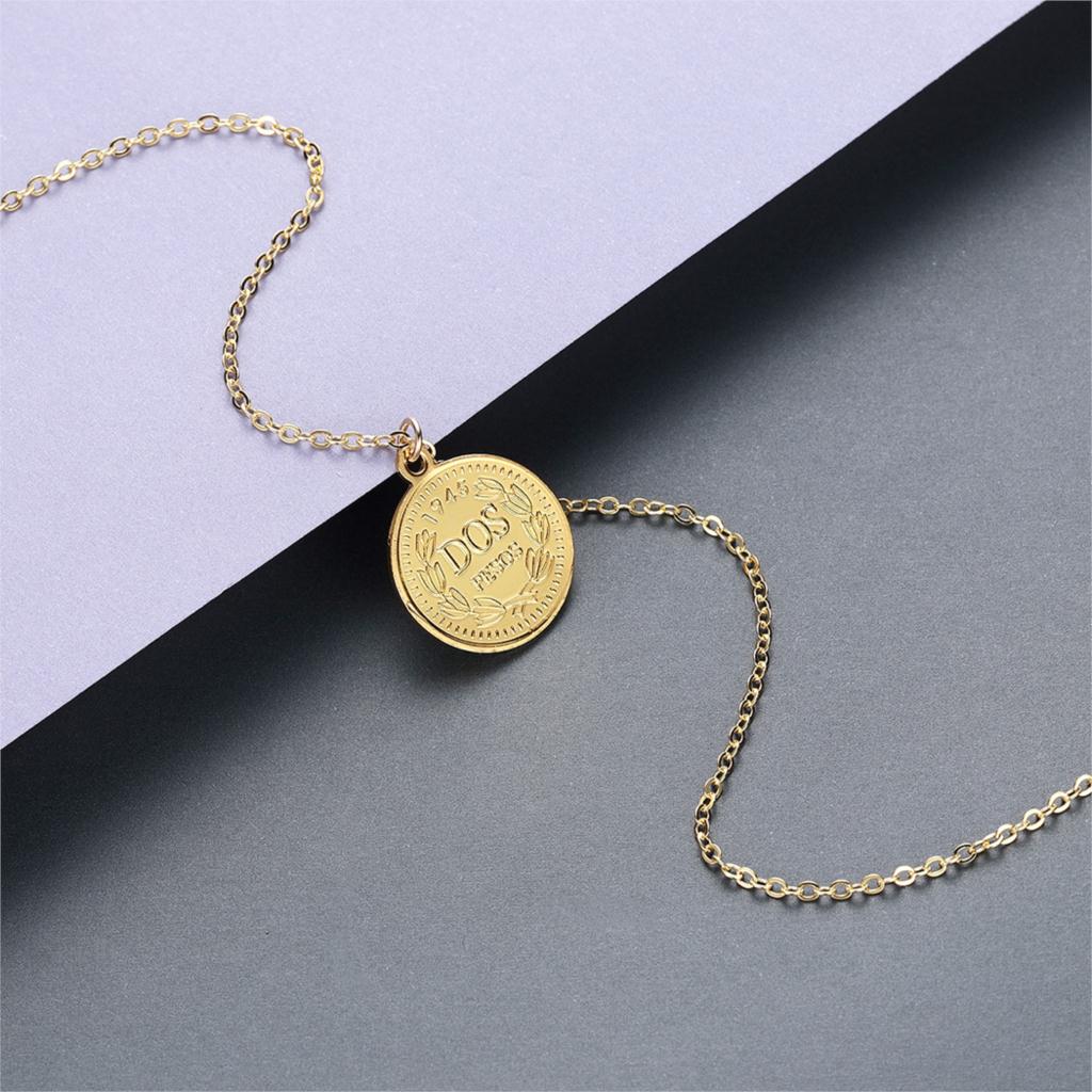 Woman Coin Necklace Golden Color Ten Cents Coin Sea Spirit Ngoreru Elizabeth Isle Of Women Statement Necklace Collier Gift