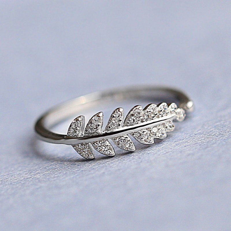 Woman Jewelry Fashion Simple Open Design Leaf Ring Personality Female Flower Rings Wedding Rings for Women