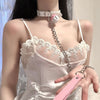 Woman PU Leather Choker Necklaces Bell Pendant Chain Traction Rope Gothic Women Collar Cosplay Costume Neck Jewelry Accessories