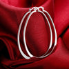 Woman U-Shape Flat Hoop Earrings 925 Stamp Silver color  Jewelry 2022 Jewelry Female Christmas Gifts GaaBou
