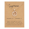 Women 12 Constellation Animal Necklace Rose Gold Zodiac Sign Pendant Cardboard Star Scorpio Necklace Jewelry