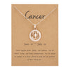 Women 12 Constellation Animal Necklace Rose Gold Zodiac Sign Pendant Cardboard Star Scorpio Necklace Jewelry