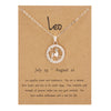 Women 12 Constellation Animal Necklace Rose Gold Zodiac Sign Pendant Cardboard Star Scorpio Necklace Jewelry