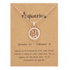 Women 12 Constellation Animal Necklace Rose Gold Zodiac Sign Pendant Cardboard Star Scorpio Necklace Jewelry