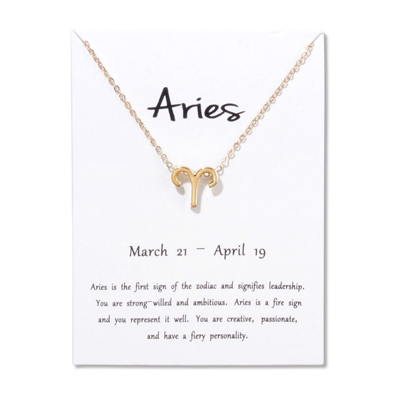 Women 12 Constellations Necklace Pendant Cancer Leo Virgo Libra Scorpio Capricorn Birthday Gifts With White Card Necklaces