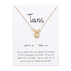 Women 12 Constellations Necklace Pendant Cancer Leo Virgo Libra Scorpio Capricorn Birthday Gifts With White Card Necklaces