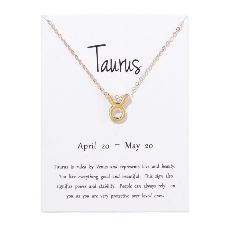 Women 12 Constellations Necklace Pendant Cancer Leo Virgo Libra Scorpio Capricorn Birthday Gifts With White Card Necklaces