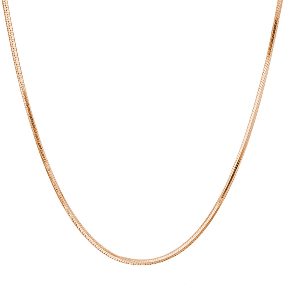 Women 2020 Rose gold color Trendy Jewelry Accessories Korean Style 2mm Round Snake Chain Necklace Fine Jewelry