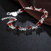 Women 925 Stamp Silver Color Chain Link Bracelet Jewelry Ruby Sapphire Amethyst Gemstone Bracelet 2022 Wedding Party Christmas