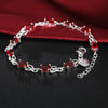 Women 925 Stamp Silver Color Chain Link Bracelet Jewelry Ruby Sapphire Amethyst Gemstone Bracelet 2022 Wedding Party Christmas