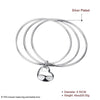 Women 925 Stamp Silver Color Three Round Love Heart Bangles Bracelets on Hand Wedding Party Charm Jewelry Christmas