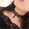 Women Black Lace Choker Gothic Necklace with Crystal For Girls Halloween Grunge Party Custume Vintage Thick Choke Jewelry Gifts