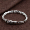Women Bracelet Armbanden Voor Vrouwen Kehribar Retro Thai Wholesale S925 Pure Bracelet Peace For Grain Character Male Money
