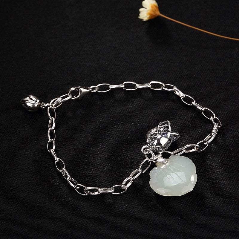 Women Bracelet Time-limited Boys Ammonite,ammolite Charm Bracelets Kehribar 2020 New S925 Pure And Tian Baiyu Ruyi Lotus.