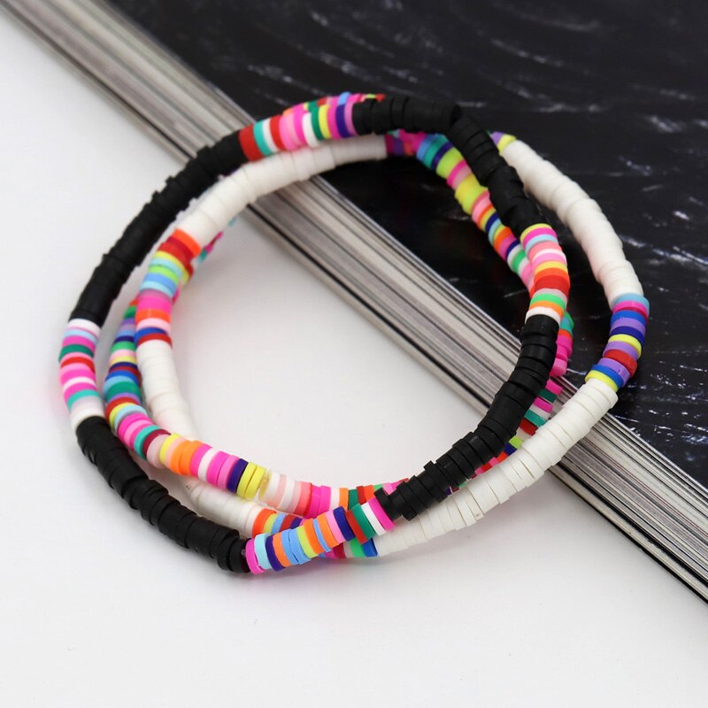 Women Bracelets  Combination Color Polymer Clay Wrist Jewelry Boho Bracelet Gift for  Friend Couple Bracelet