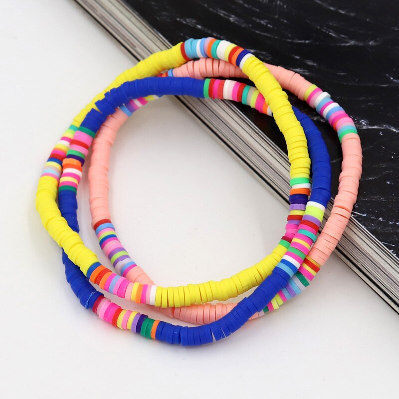 Women Bracelets  Combination Color Polymer Clay Wrist Jewelry Boho Bracelet Gift for  Friend Couple Bracelet