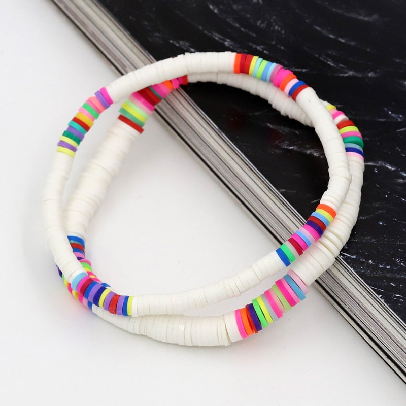 Women Bracelets  Combination Color Polymer Clay Wrist Jewelry Boho Bracelet Gift for  Friend Couple Bracelet