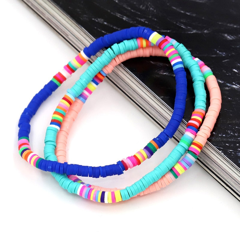 Women Bracelets  Combination Color Polymer Clay Wrist Jewelry Boho Bracelet Gift for  Friend Couple Bracelet