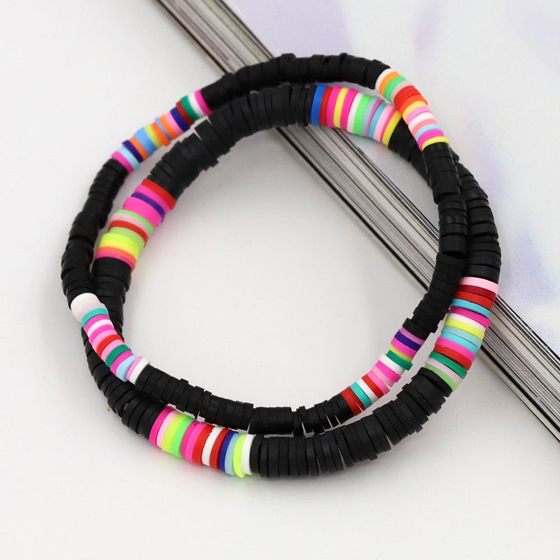Women Bracelets  Combination Color Polymer Clay Wrist Jewelry Boho Bracelet Gift for  Friend Couple Bracelet